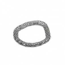 Dark Silver Metal Tubular Chainmail Bracelet