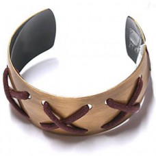 Open Bangle in Dark Copper Colour with Rope Crosshatch