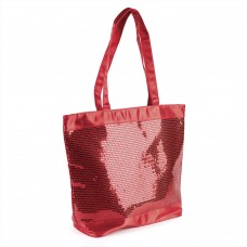 Large Red Shoulder Bag with Sequins