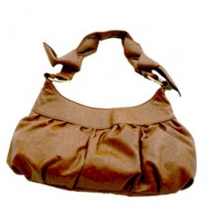 Mottled Brown Faux Leather Shoulder Bag