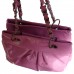 Pink Faux Patent Leather 3 Part Handbag Chains Pleats