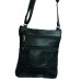 Real Leather Lorenz Messenger Bag in Black