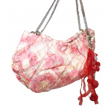 Red Crescent Shoulder Bag with Handbag Charm