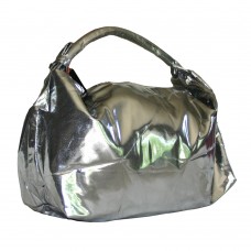 Large Metallic Silver Shoulder Bag Handbag