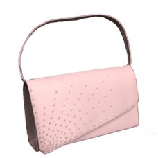 Light Pink Satin Structured Evening Bag with Beads