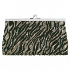 Brown, Black & Silver Tiger Pattern Evening Clutch Bag (additional shoulder strap supplied)