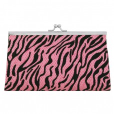 Pink, Black & Silver Tiger Pattern Evening Clutch Bag (additional shoulder strap supplied)