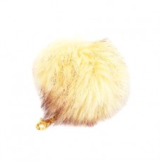 Cream Plush Faux Fur Handbag Charm